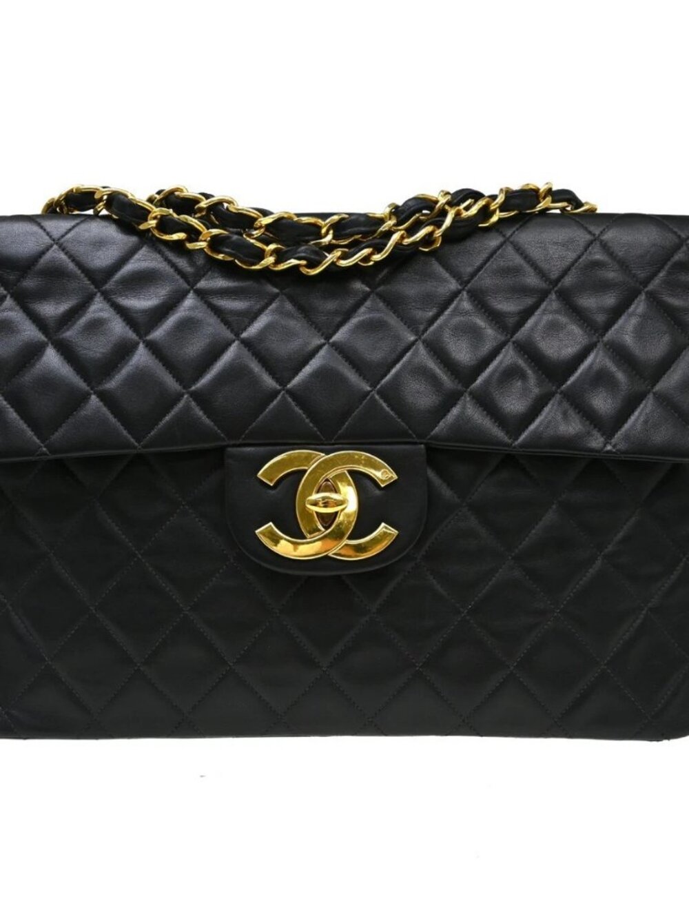 Chanel Black Lambskin Maxi Classic Flap Shoulder Bag NQ09517